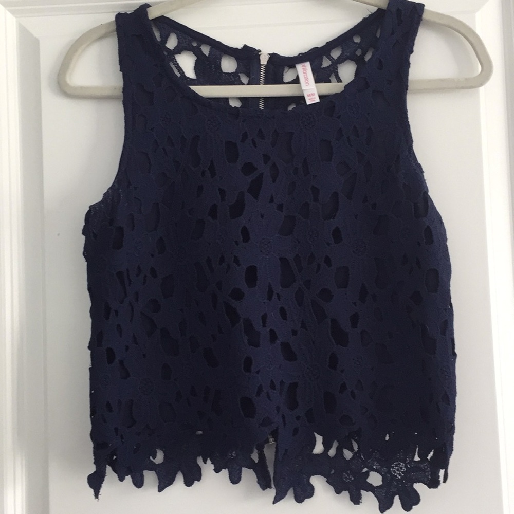 Navy floral tank top